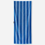 Nomadix Organic Cotton Beach Towel Cabana Stripe Coastal Blue