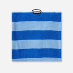 Nomadix Organic Cotton Beach Towel Cabana Stripe Coastal Blue