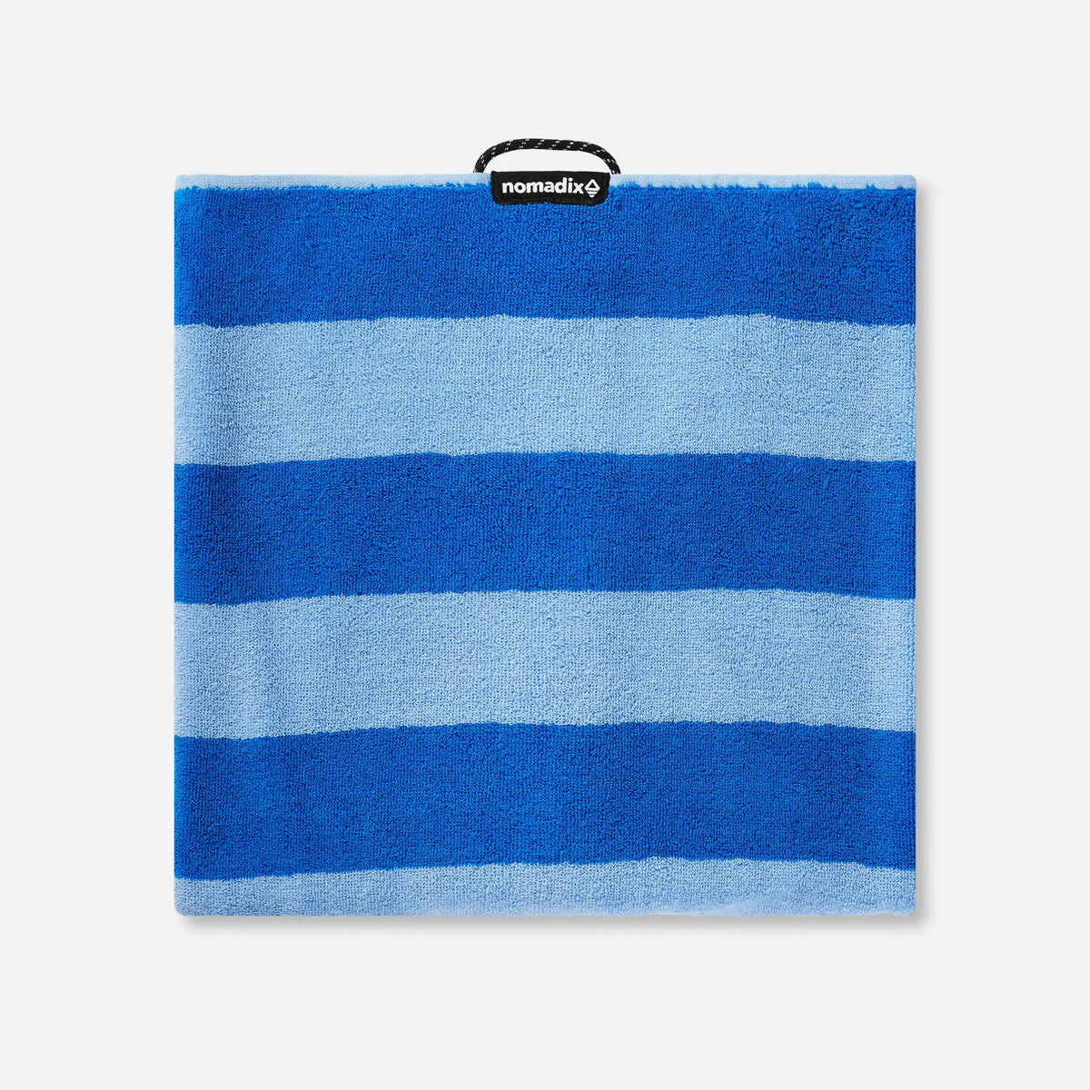 Nomadix Organic Cotton Beach Towel Cabana Stripe Coastal Blue