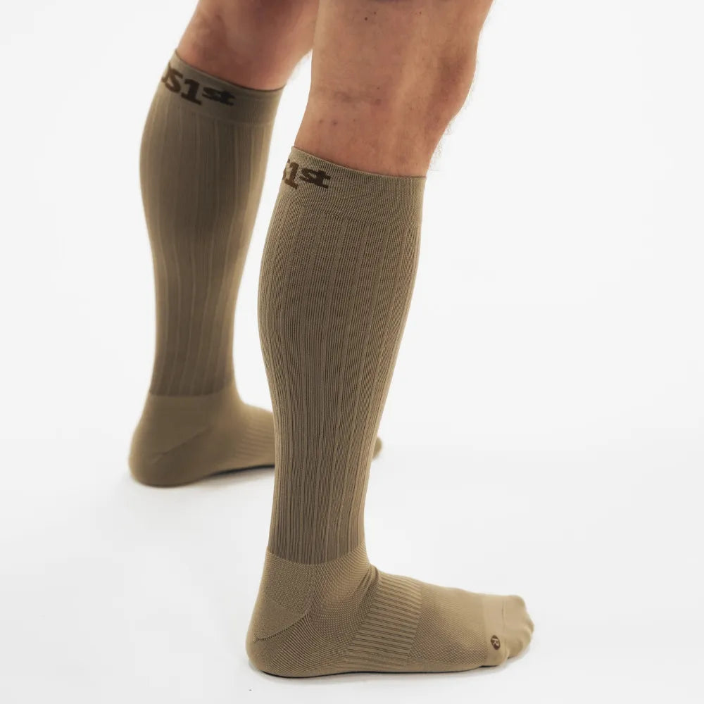 OS1st Wellness Compression Socks Over the Calf Tan