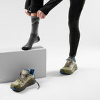 Smartwool Run Zero Cushion Mid Crew Pattern Socks Light Gray