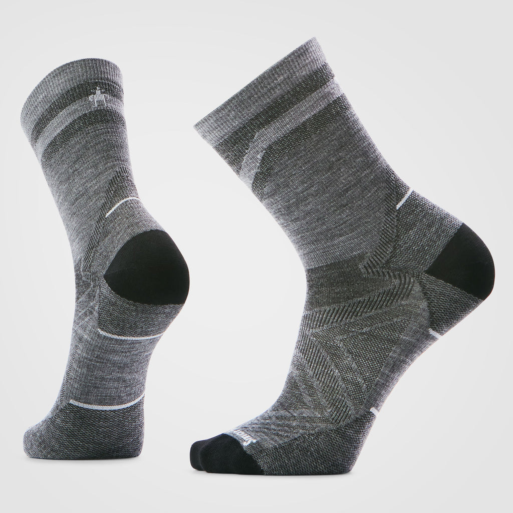 Smartwool Run Zero Cushion Mid Crew Pattern Socks Light Gray