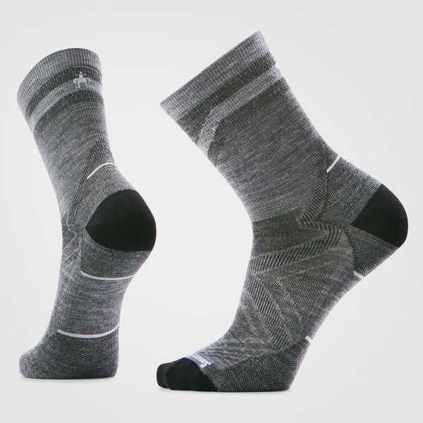 Smartwool Run Zero Cushion Mid Crew Pattern Socks Light Gray