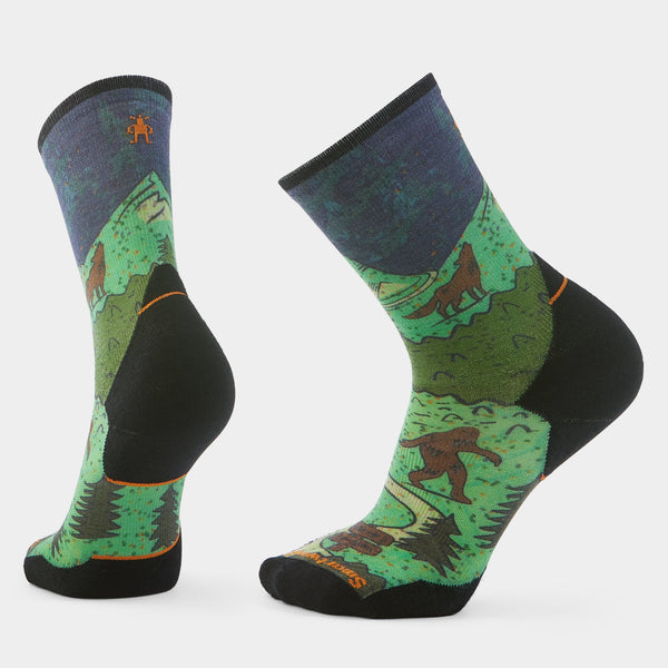 Smartwool Trail Run Neature Print Crew Socks Twilight Blue