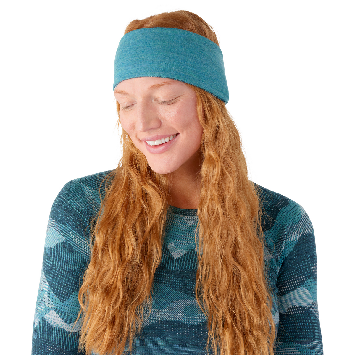 Smartwool Thermal Merino Reversible Headband Twilight Blue Mountain Scape