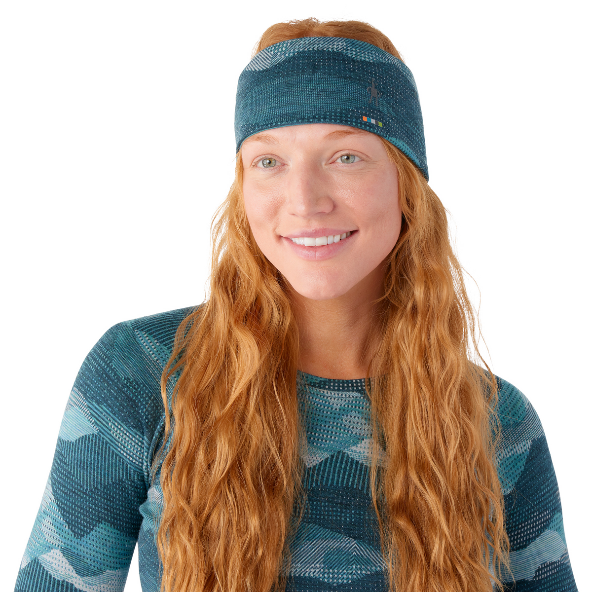Smartwool Thermal Merino Reversible Headband Twilight Blue Mountain Scape