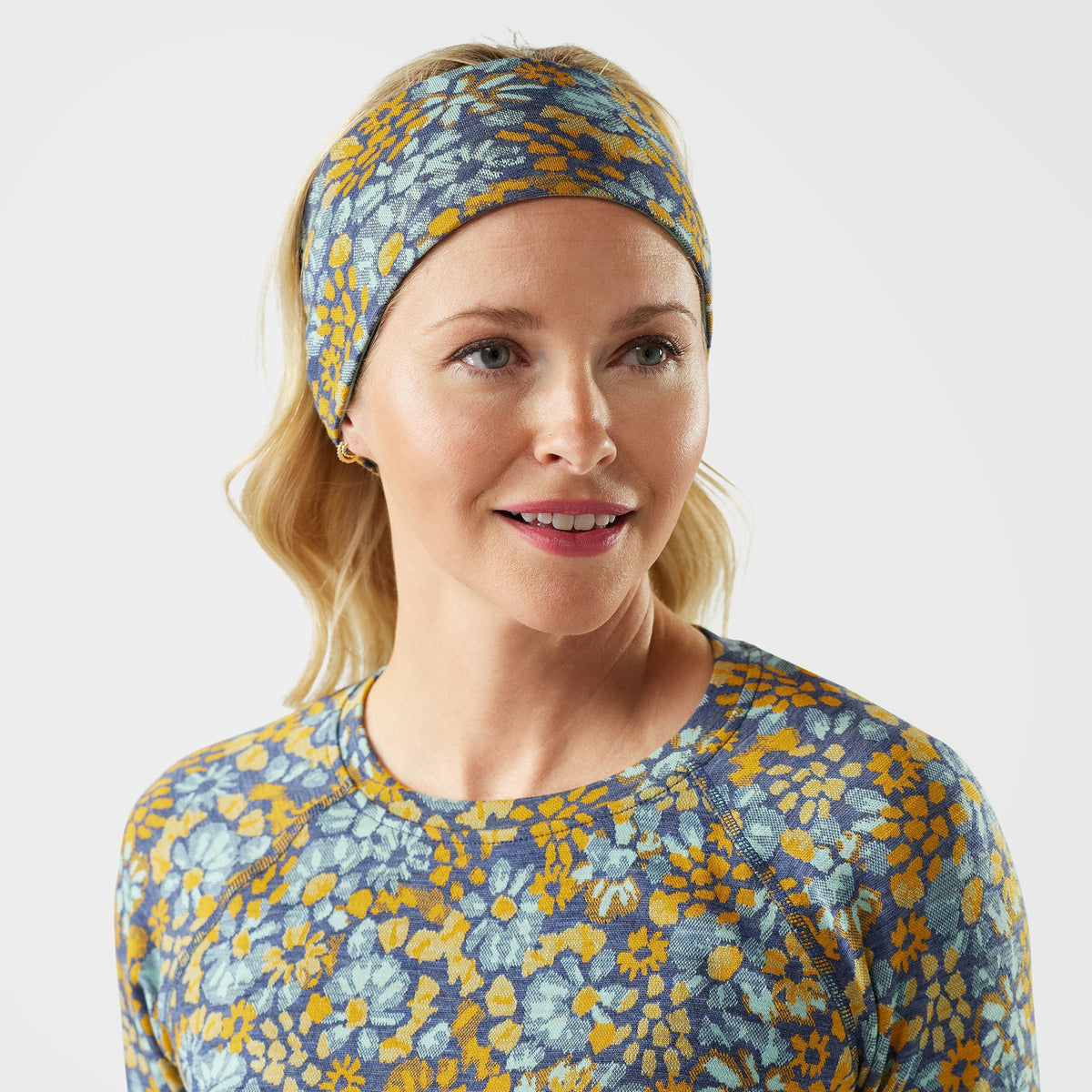 Smartwool Thermal Merino Reversible Headband Nightfall Blue Floral