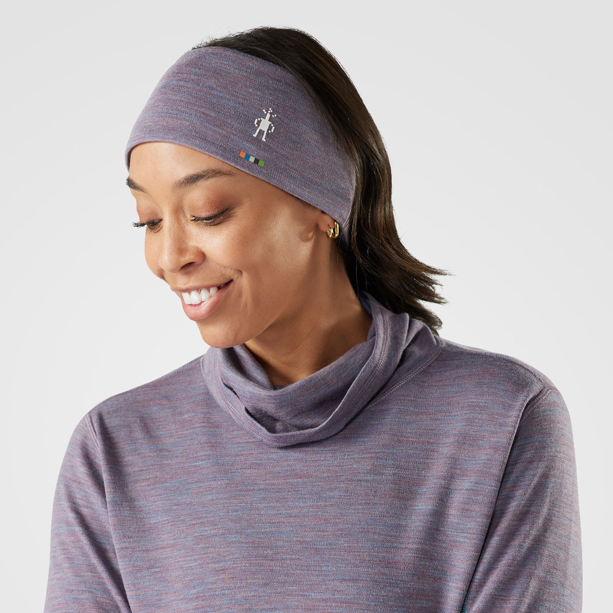 Smartwool Thermal Merino Reversible Headband Chalk Violet Heather-Nightfall Blue
