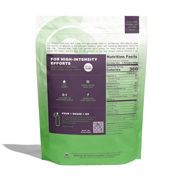 Tailwind High Carb Fuel 16 Serving Bag Ginger Lime