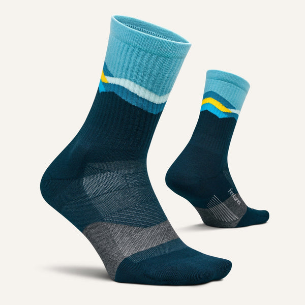 Feetures - Elite Trail Mini Crew Max Cushion - Mountain High Blue