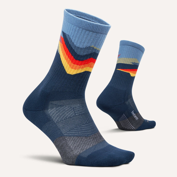 Feetures Trail Max Cushion Mini Crew Tectonic Navy
