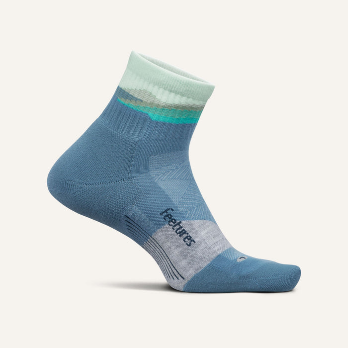 Feetures - Elite Trail Quarter Crew Max Cushion -Tectonic Blue