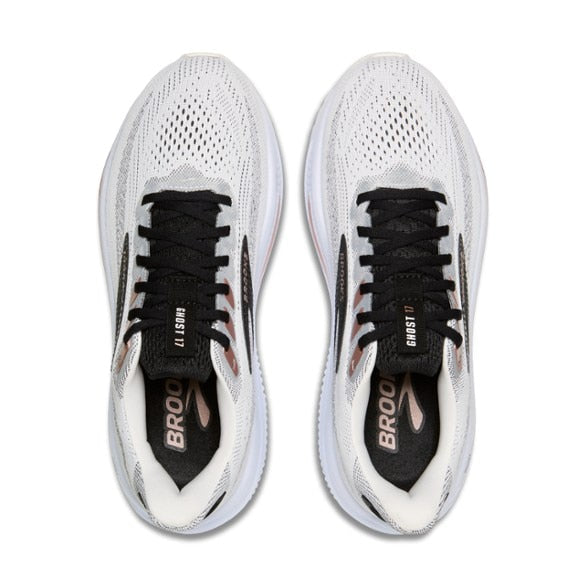 Women's - Brooks Ghost 17 - White/Black/Rose Gold