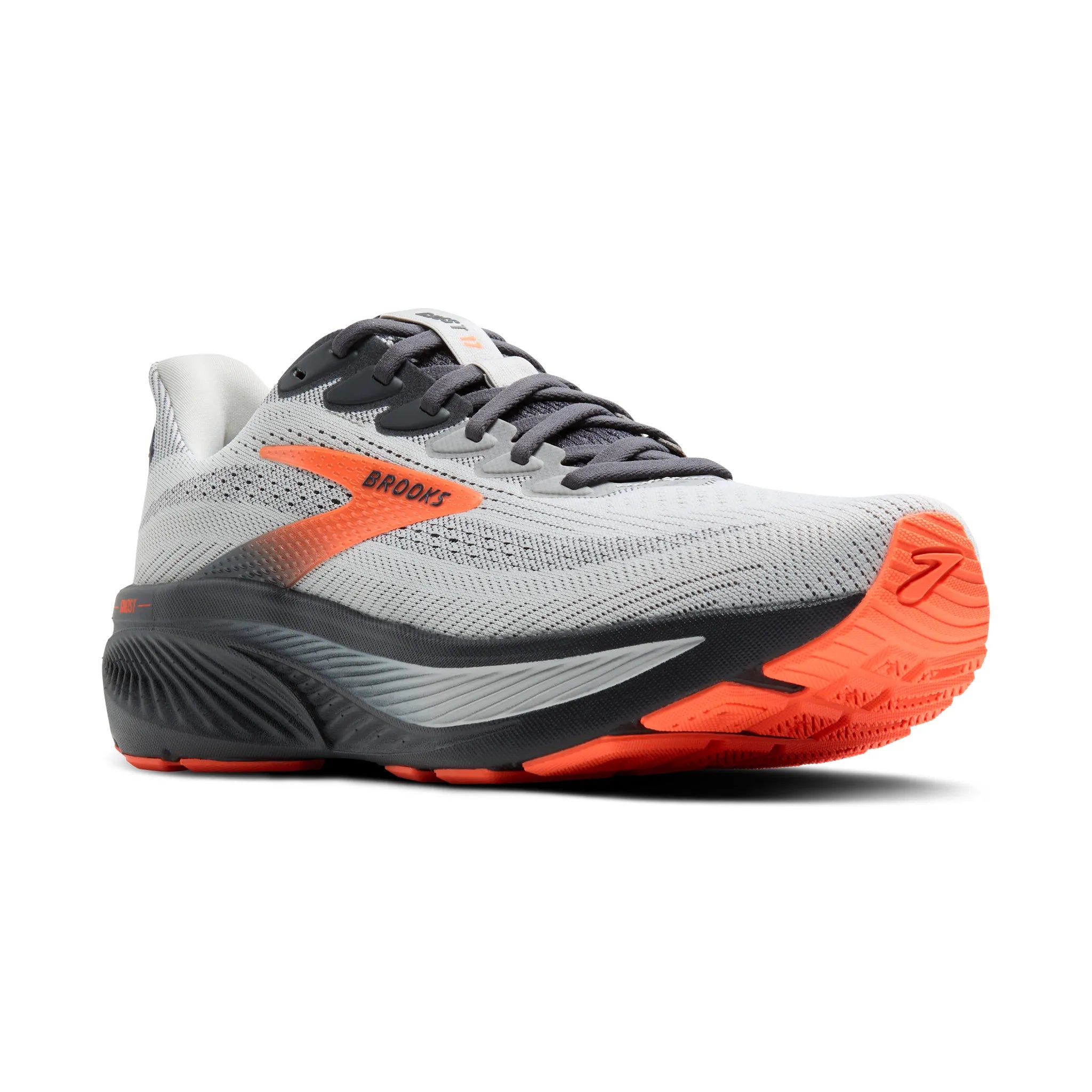 Men's - Brooks Ghost 17 - Oyster Mushroom/Orange/Ebony