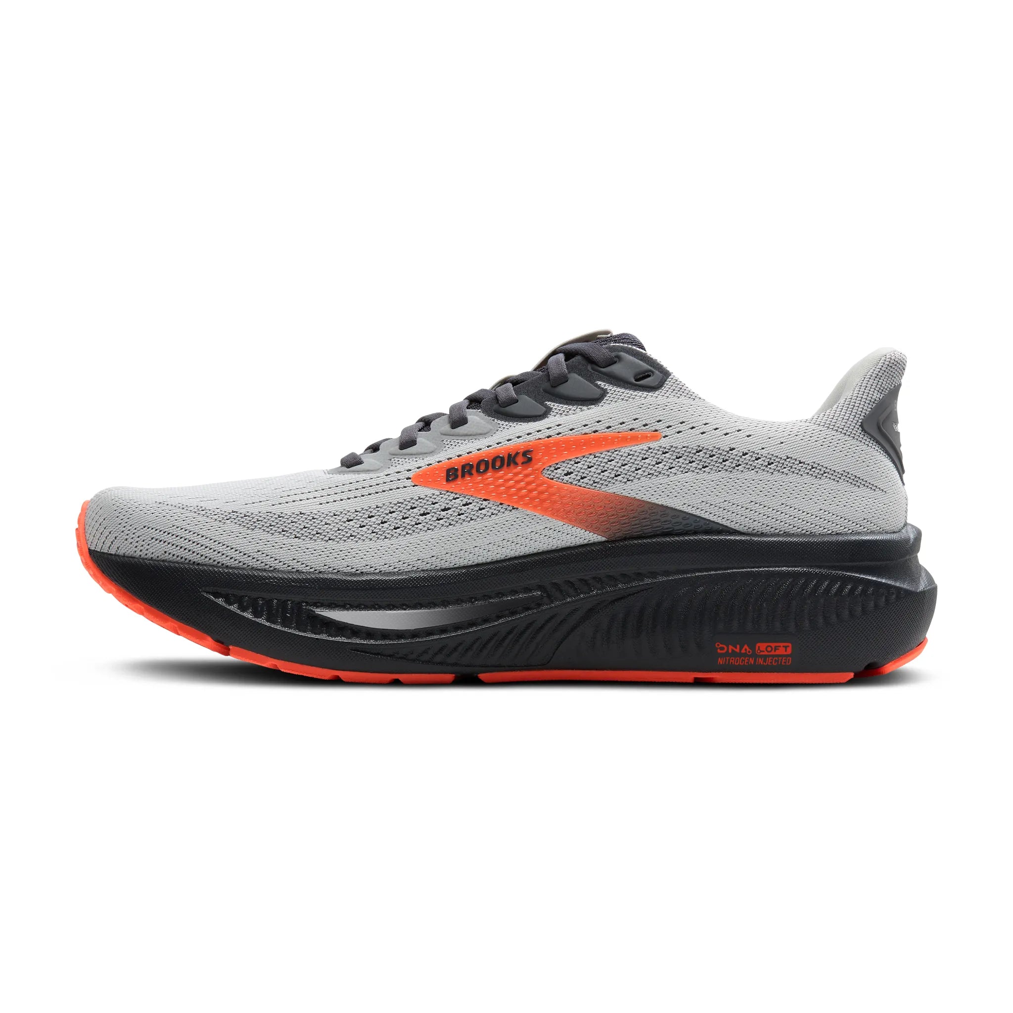 Men's - Brooks Ghost 17 - Oyster Mushroom/Orange/Ebony