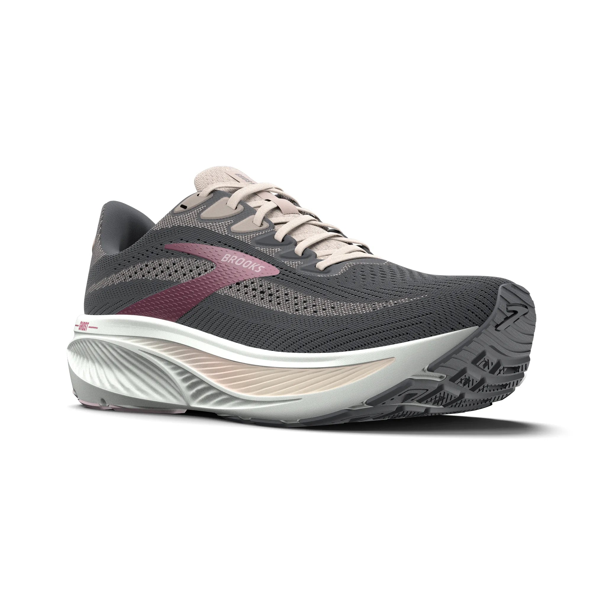 Women's - Brooks Ghost 17 - Poppy Seed/Pink/Bluewash