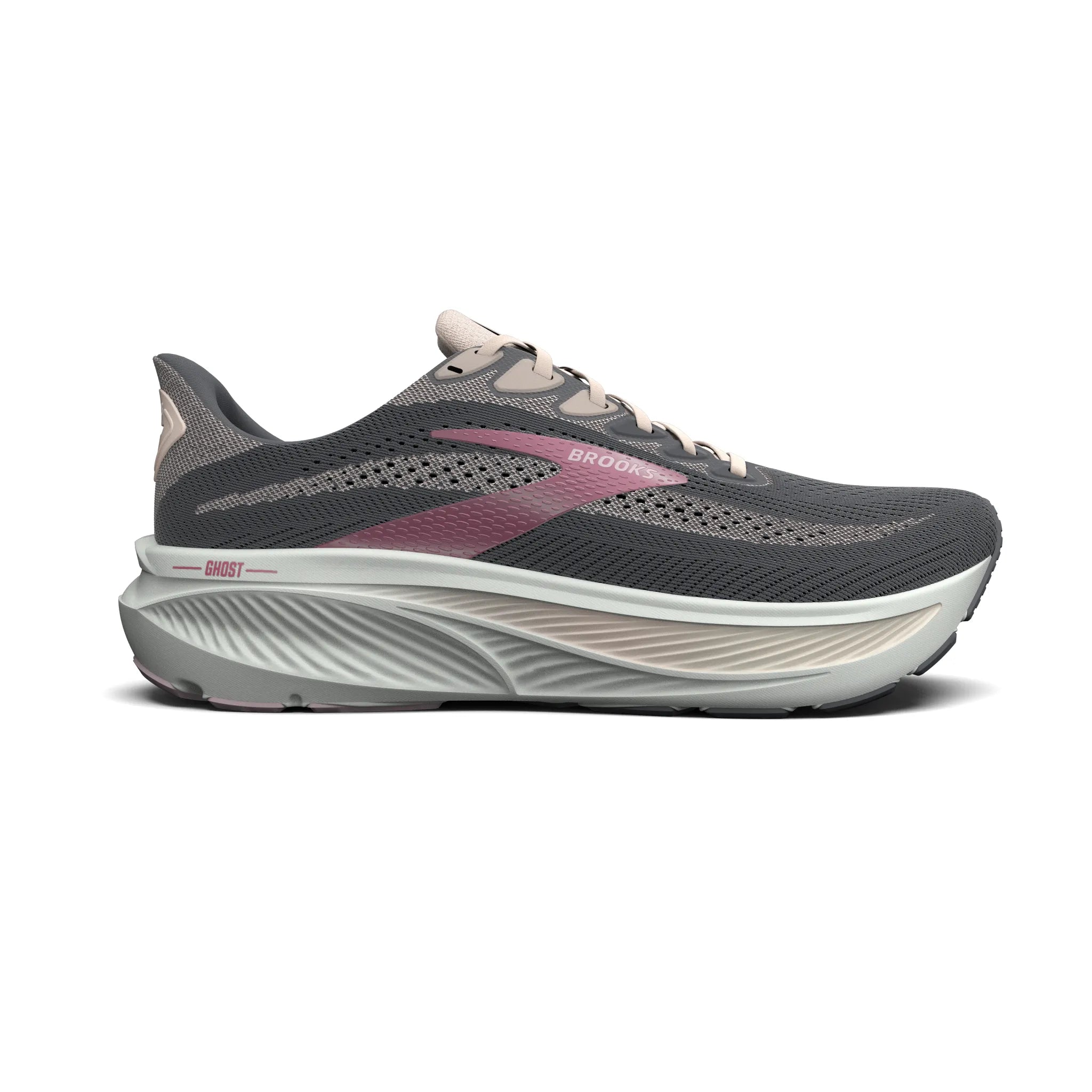 Women's - Brooks Ghost 17 - Poppy Seed/Pink/Bluewash