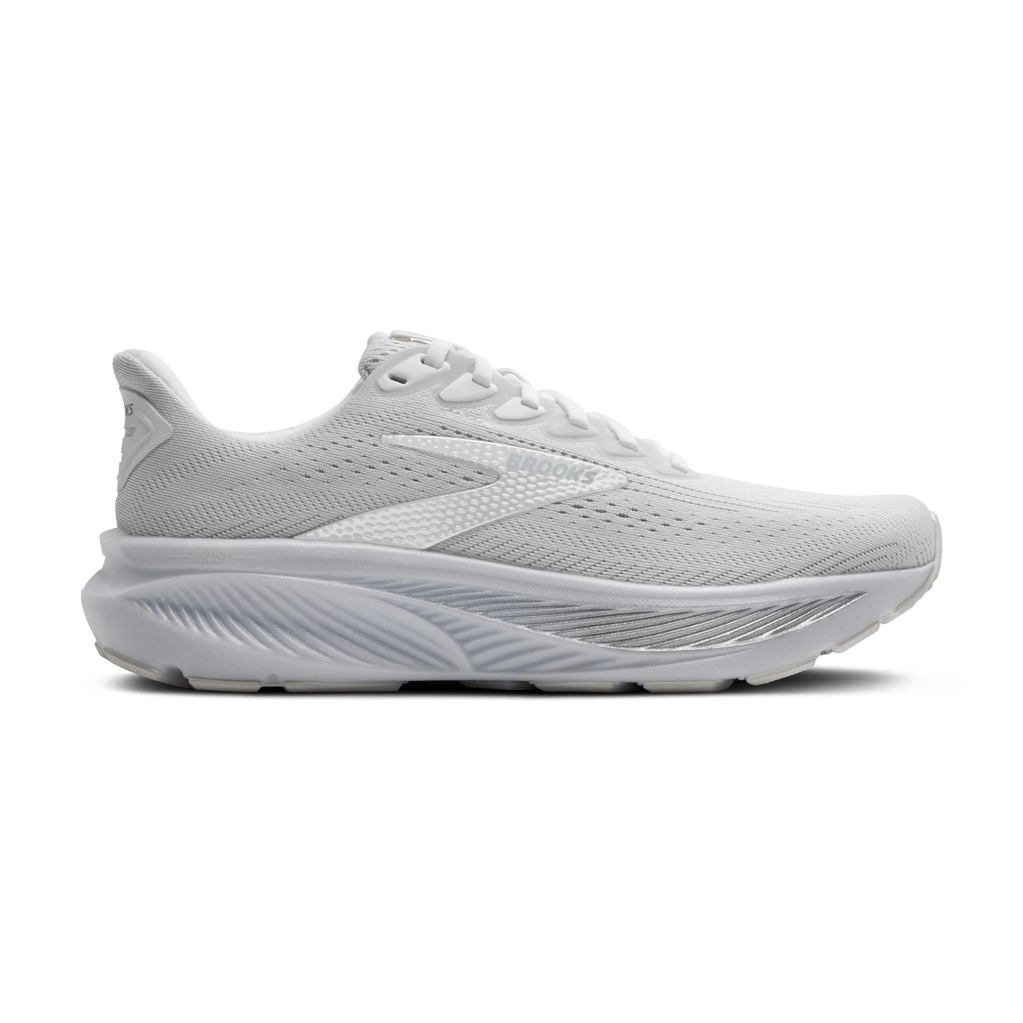Women's - Brooks Ghost 17 - White/White/Grey