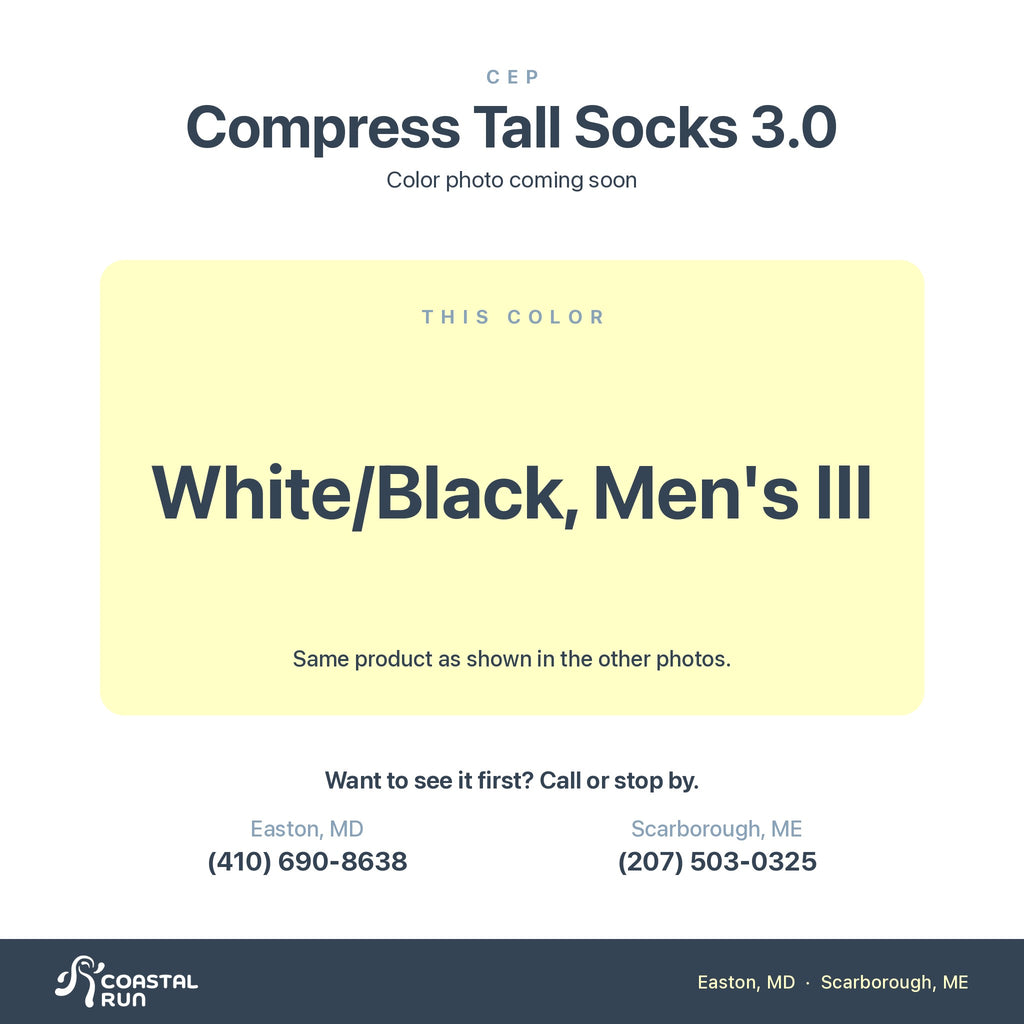 CEP Compress Tall Socks 3.0, White Black Men S Iii color