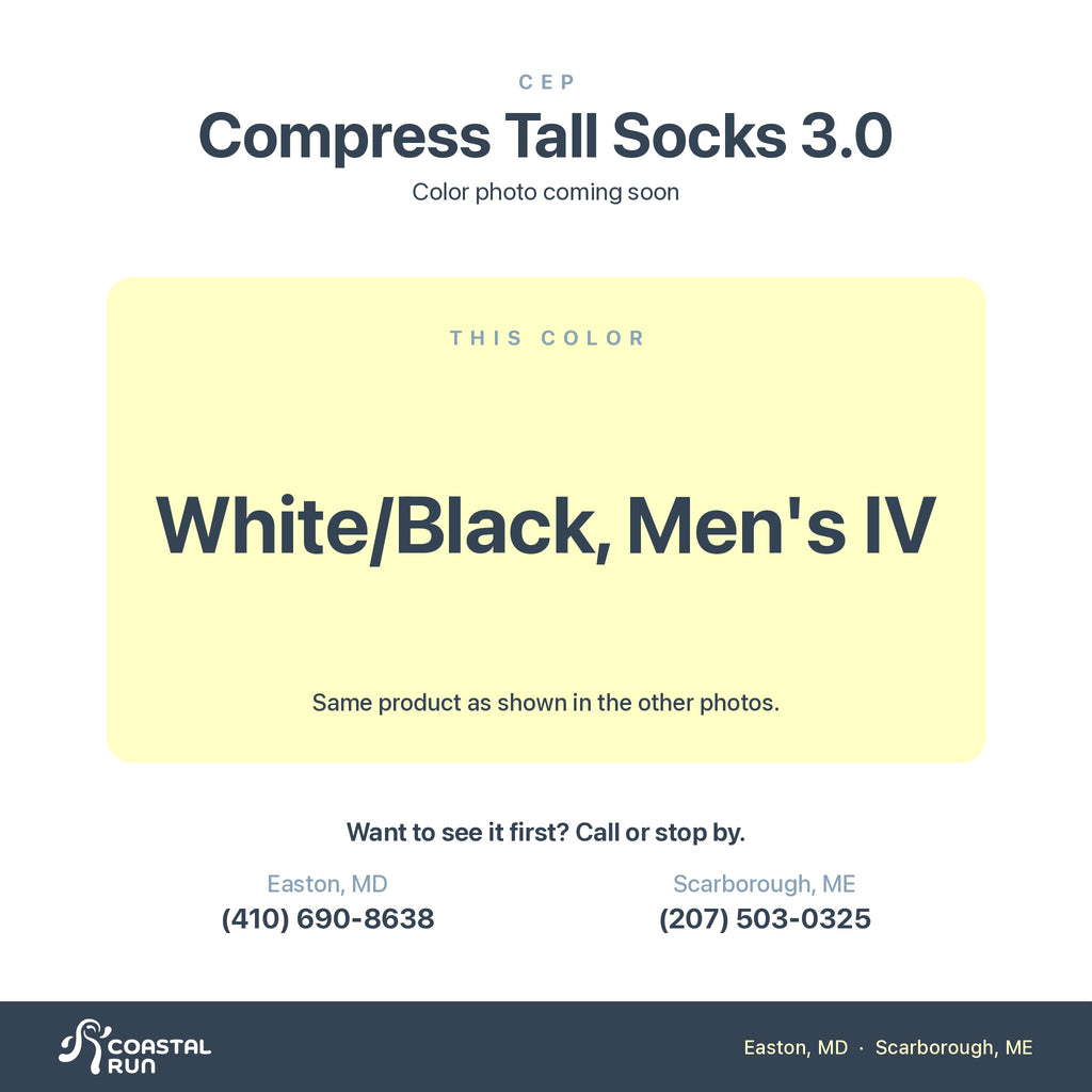 CEP Compress Tall Socks 3.0, White Black Men S Iv color
