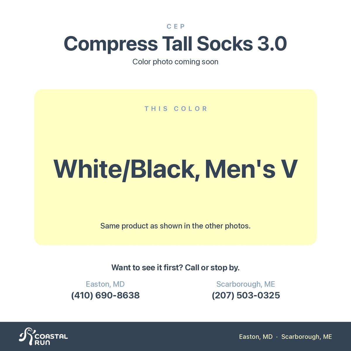CEP Compress Tall Socks 3.0, White Black Men S V color
