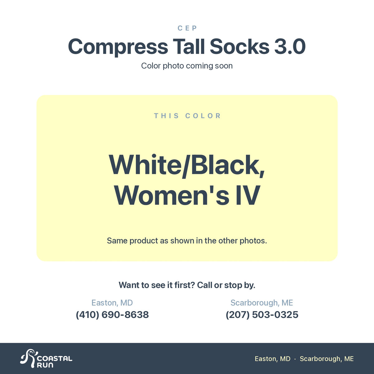 CEP Compress Tall Socks 3.0, White Black Women S Iv color