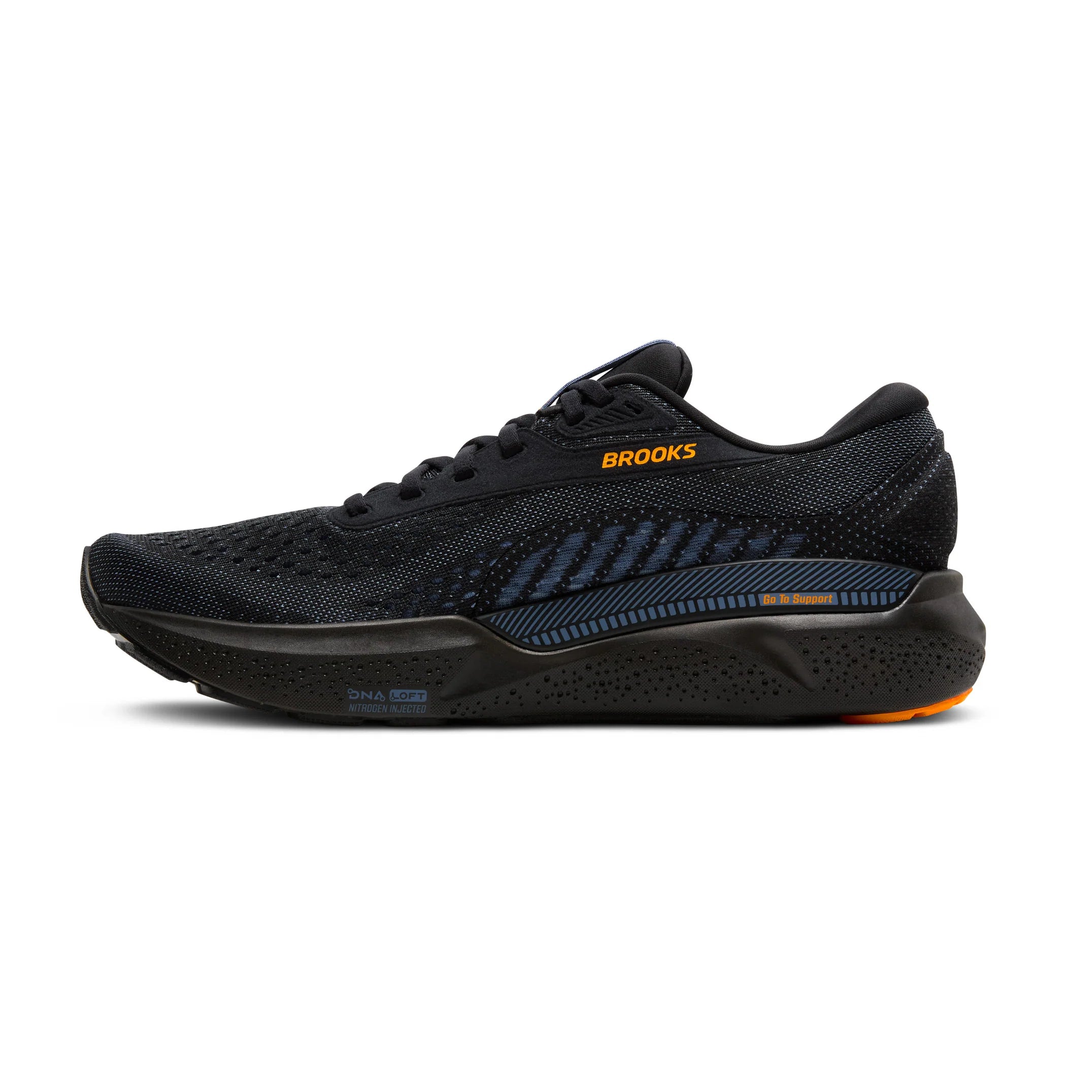 Men's - Brooks Adrenaline GTS 24 - Black/Country Blue/Orange
