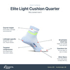 Feetures Elite Light Cushion Quarter Day Track features