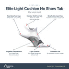 Feetures Elite Light Cushion No Show Tab White features
