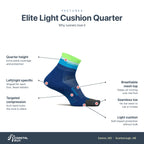Feetures Elite LT Cush Qtr Surfboard Blue features