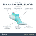 Feetures Elite Max Cush NST Aqua Surf features