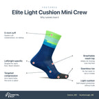 Feetures Elite LC Mini Crew Surfboard Blue features