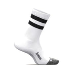 Feetures Elite LC Mini Crew White High Top Stripe