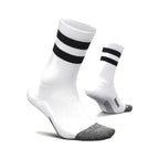 Feetures Elite LC Mini Crew White High Top Stripe