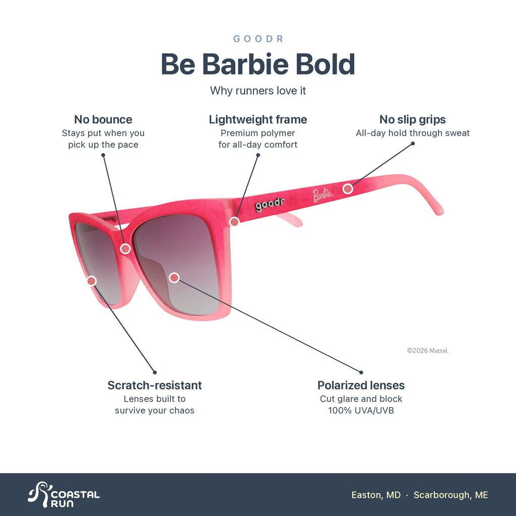 Goodr Be Barbie Bold features