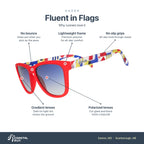 Goodr Fluent in Flags features