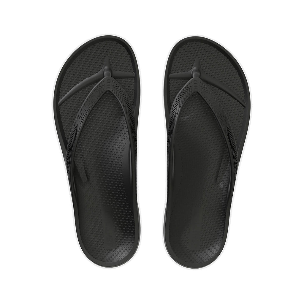 LightFeet ReVive Arch Support Thong Black recovery shoe