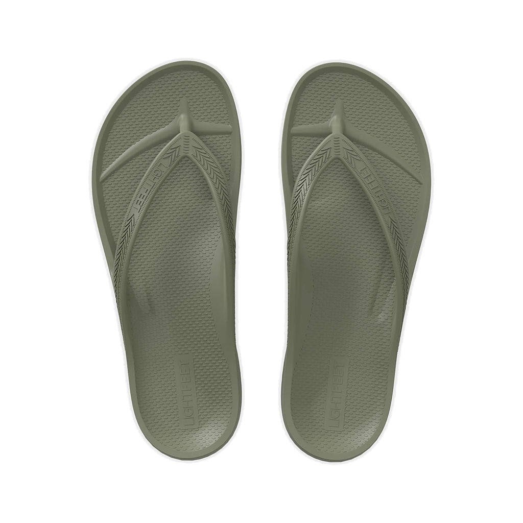 LightFeet ReVive Arch Support Thong Khaki recovery shoe