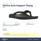 LightFeet ReVive Arch Support Thong Black specs