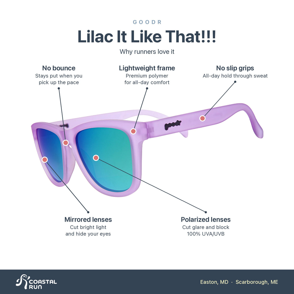 Goodr Lilac It Like That!!! features
