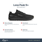 Men's Altra Lone Peak 9+ Black features