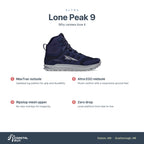 Men's Altra Lone Peak 9 Navy features