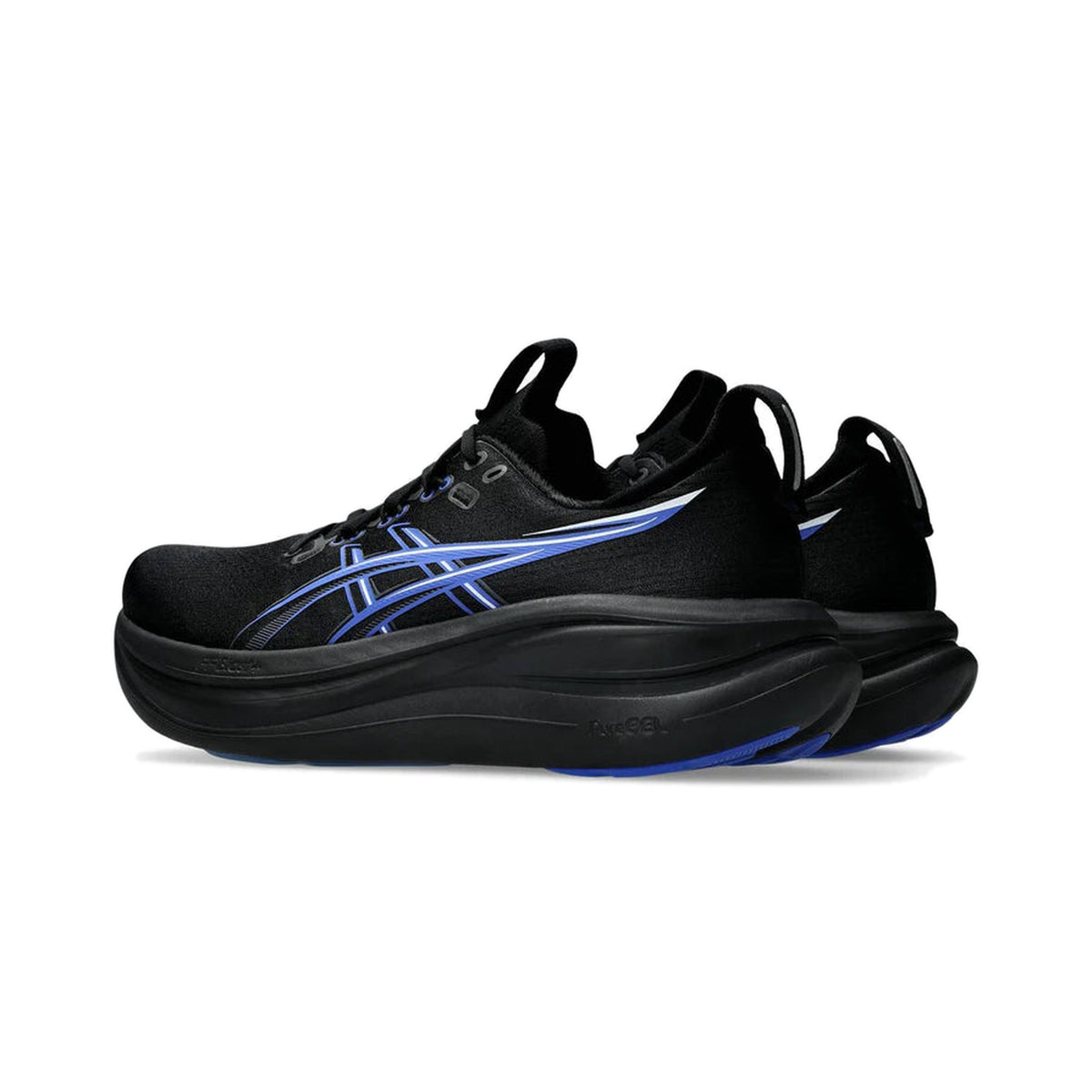 Men's ASICS Gel Nimbus 28 Black-Neon Blue running shoe