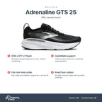 Men's Brooks Adrenaline GTS 25 Black-Grey-White features