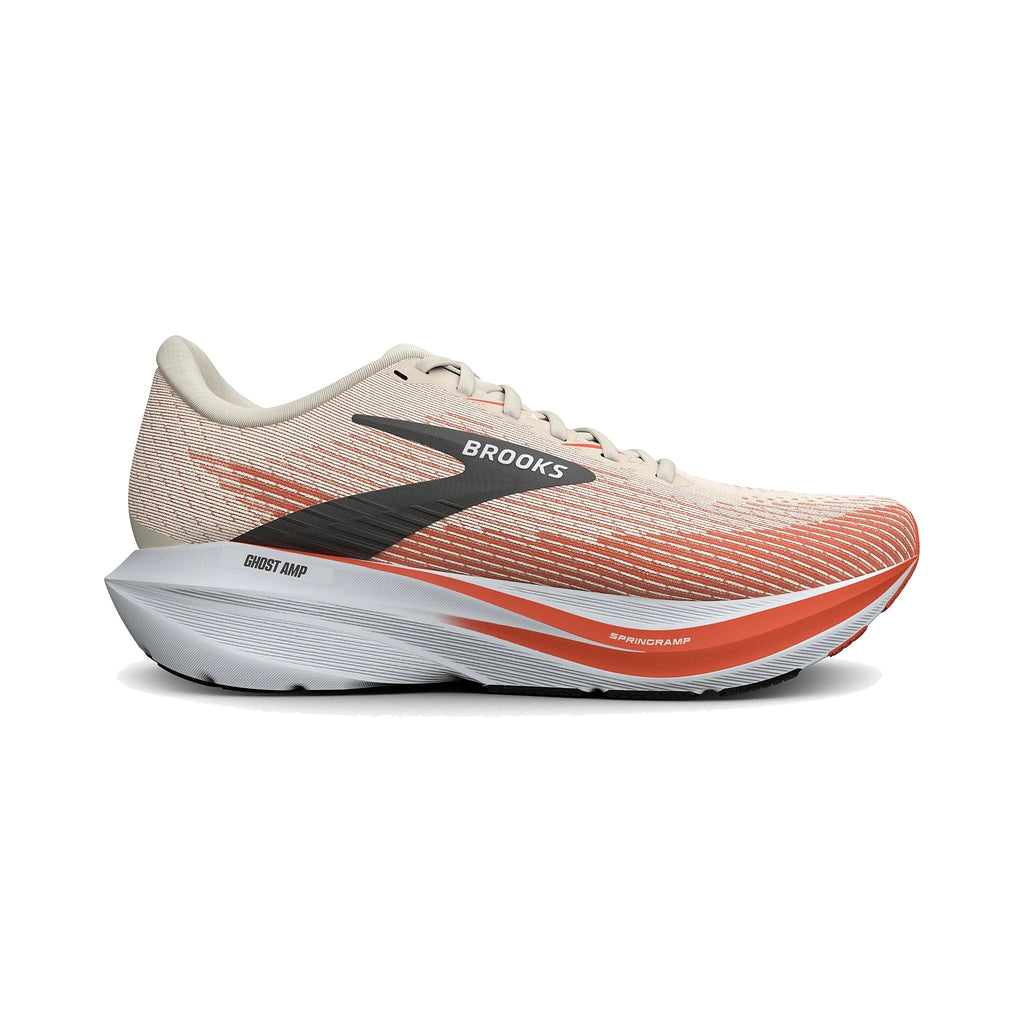 Men's Brooks Ghost Amp White-Tigerlily-Black running shoe