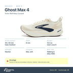 Men's Brooks Ghost Max 4 Arctic Wolf-Navy-Coconut specs