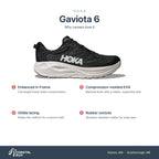 Men's HOKA Gaviota 6 Black-White features
