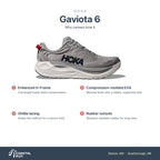 Men's HOKA Gaviota 6 Stellar Grey-Stardust features