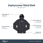 Men's Janji Zephyrunner Wind Shell Midnight features