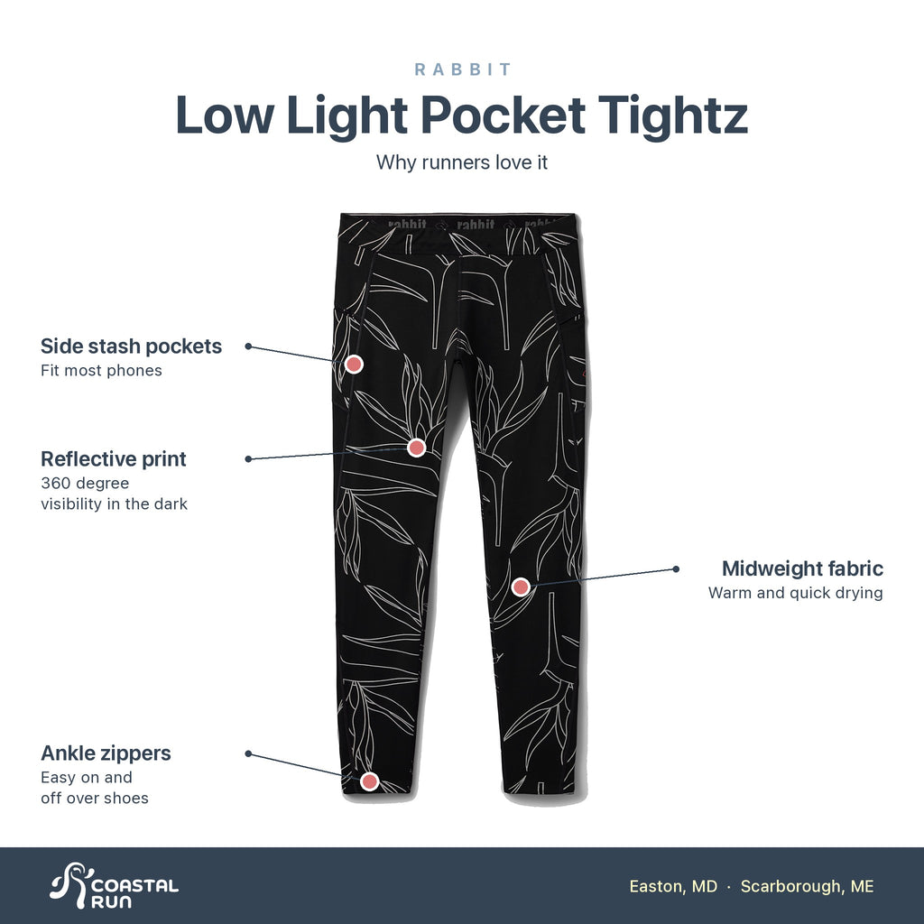 Men's Rabbit Low Light Pocket Tightz Reflective Black features
